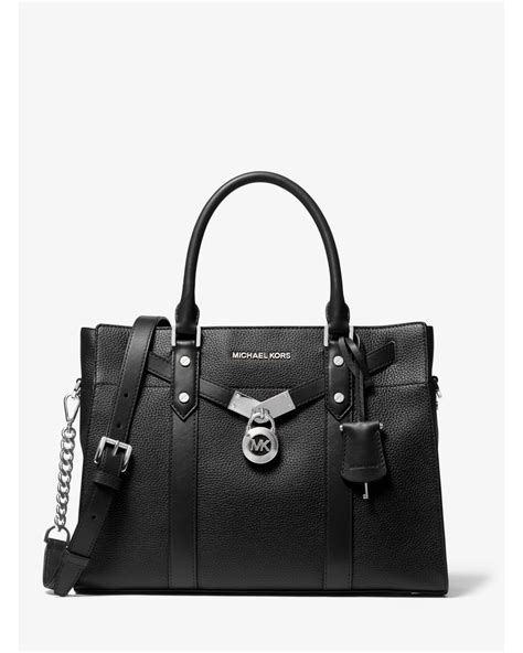 michael kors sac hamilton noir|Nouveau Hamilton Large Pebbled Leather Satchel .